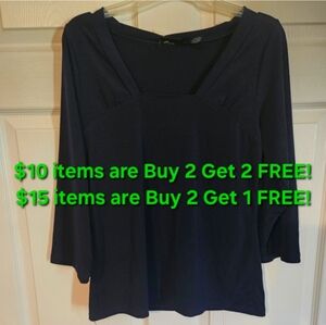 NWT NEW YORK & COMPANY NAVY STRETCH TOP.